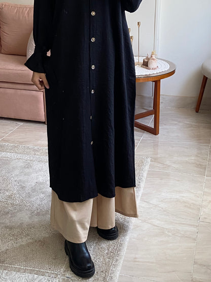 Long Linen Shirt Dress | قميص كتان طويل