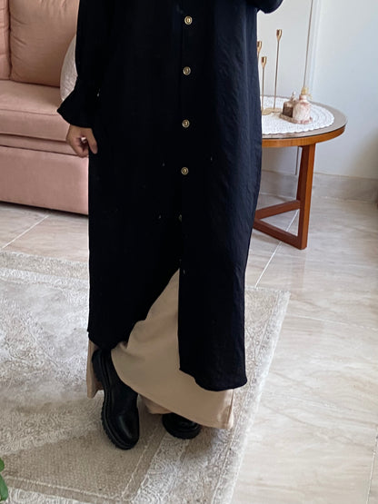 Long Linen Shirt Dress | قميص كتان طويل