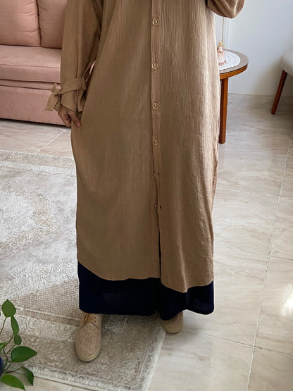 Long Linen Shirt Dress | قميص كتان طويل