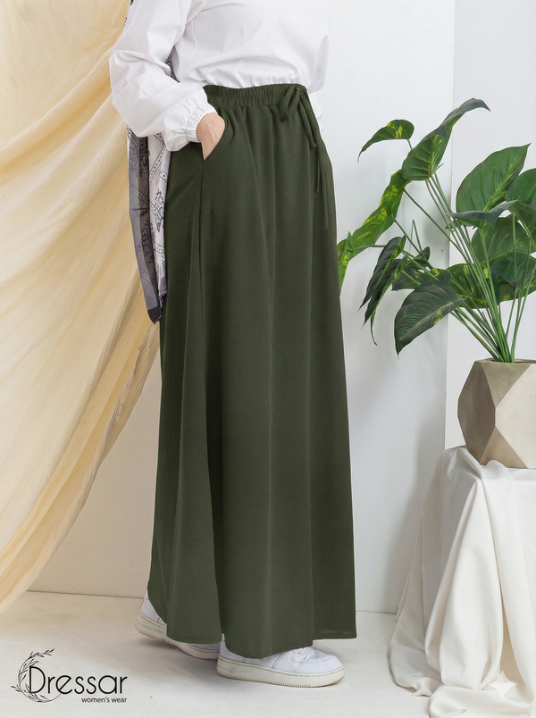 Olive Pocket Skirt | جيبة زيتونية بجيوب