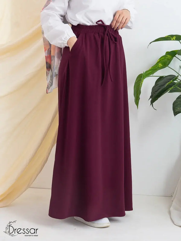 Wine Pocket Skirt | جيبة نبيتي بجيوب