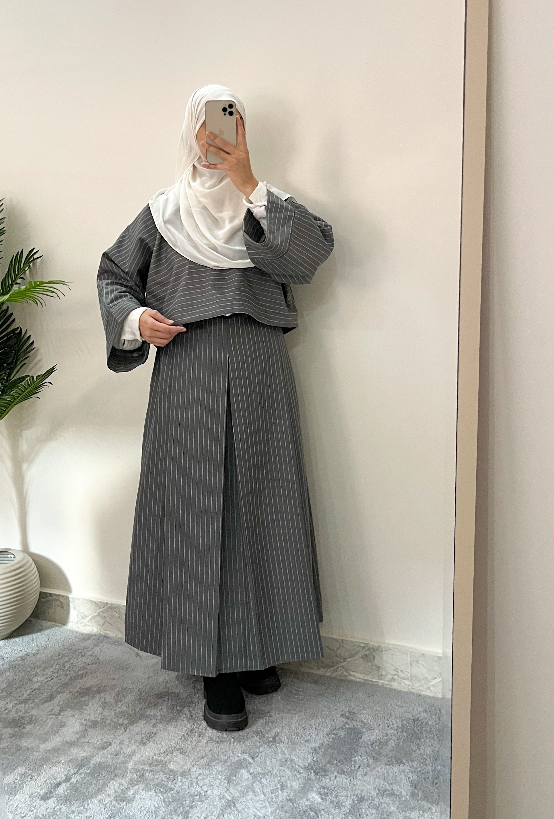 Grey Pinstripe linen Suit