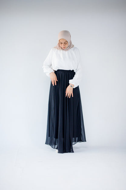 Maxi chiffon black skirt