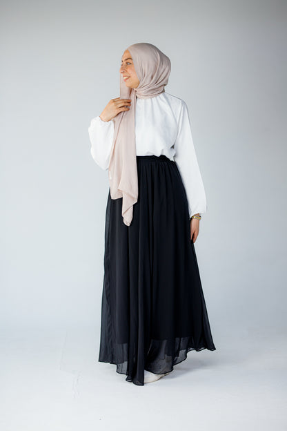 Maxi chiffon black skirt