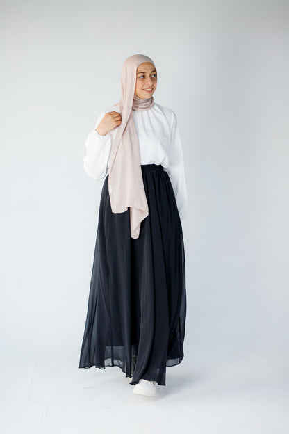 Maxi chiffon black skirt