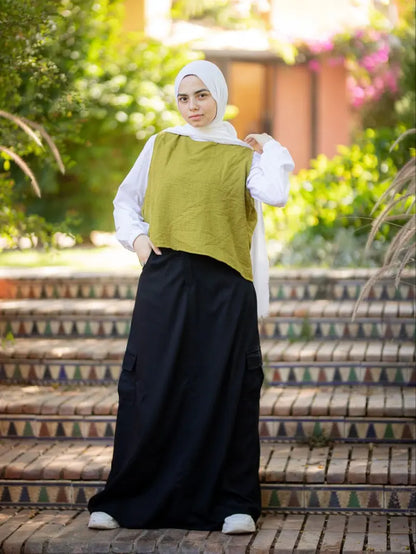 Black gabardine skirt