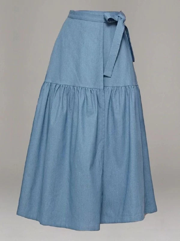 Baby blue wrap Jeans skirt
