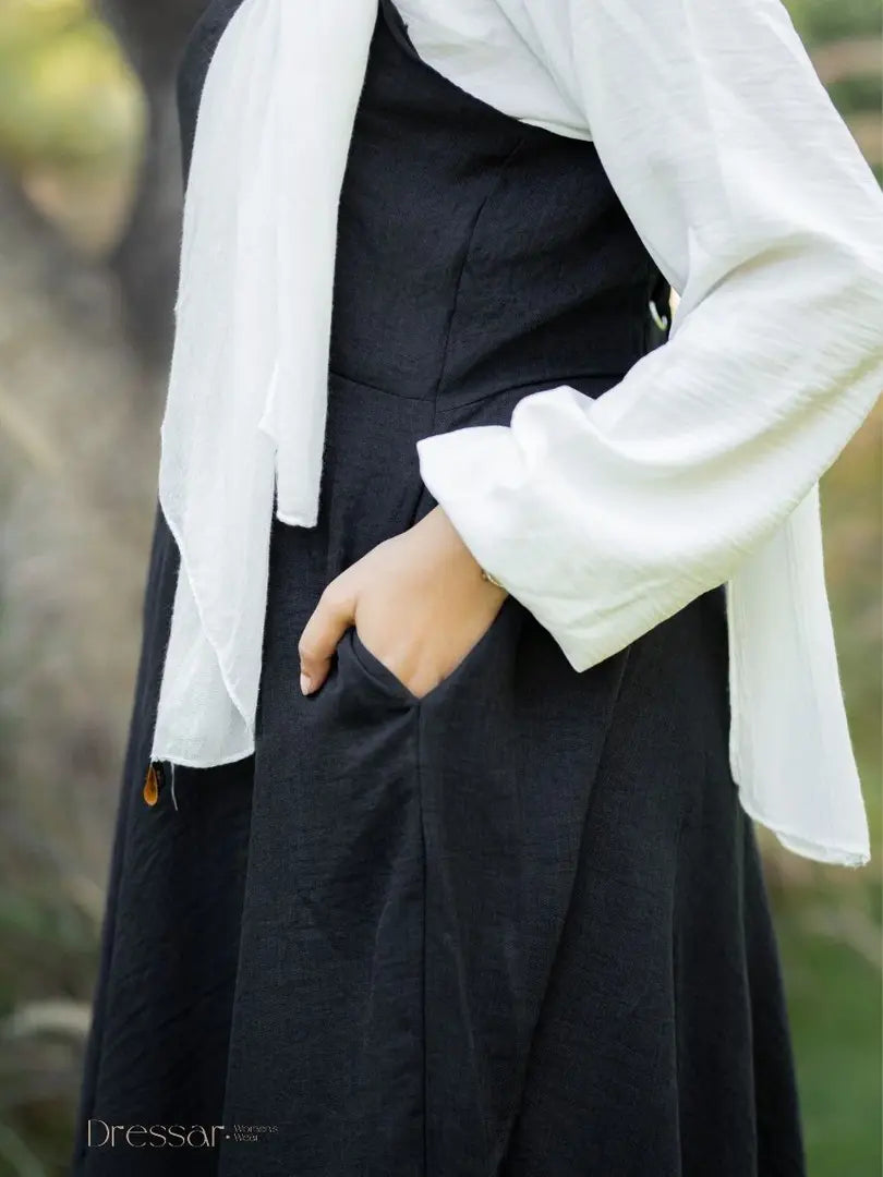 Black square dress