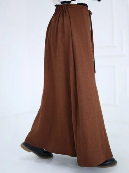 Linen High-Waisted A-Line Skirt