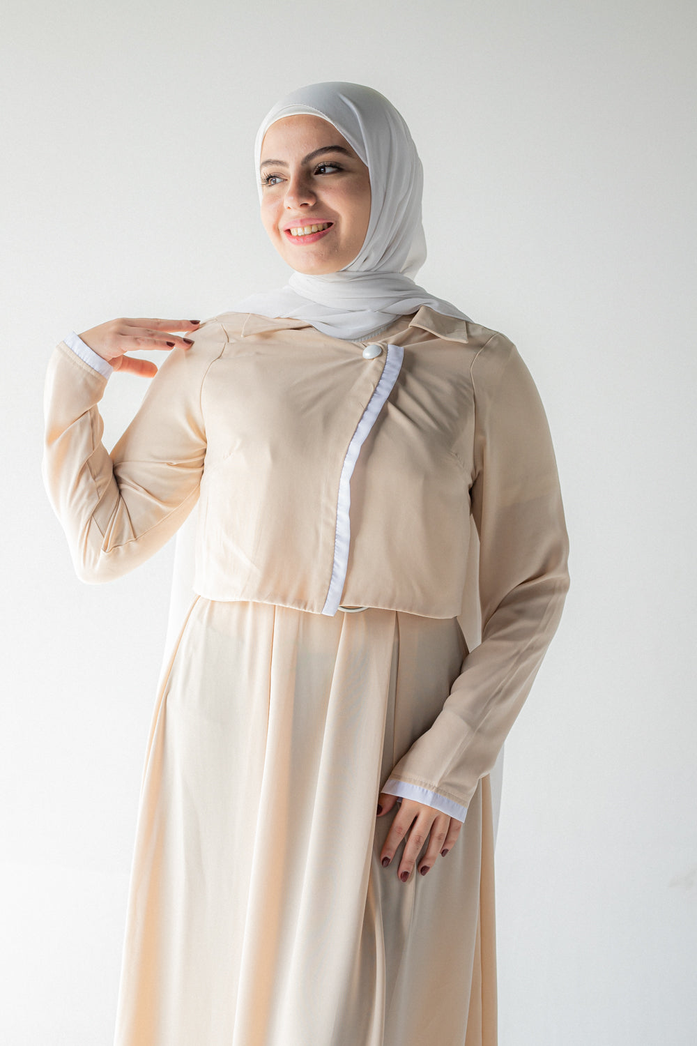 Dress with short blouse