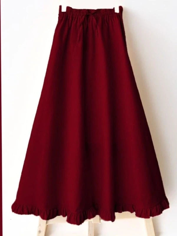 Skirt with bottom ruffle