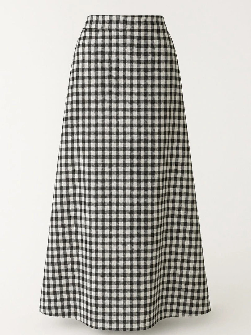 Black striped broadcloth skirt