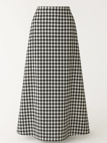 Black striped broadcloth skirt