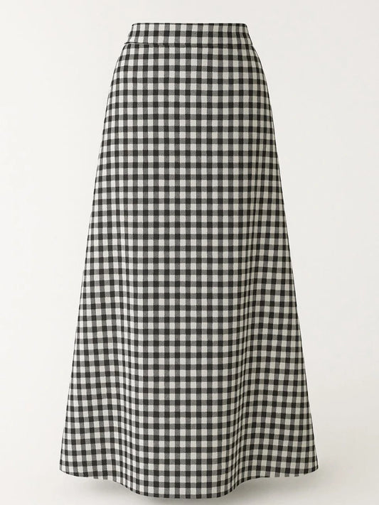 Black striped broadcloth skirt