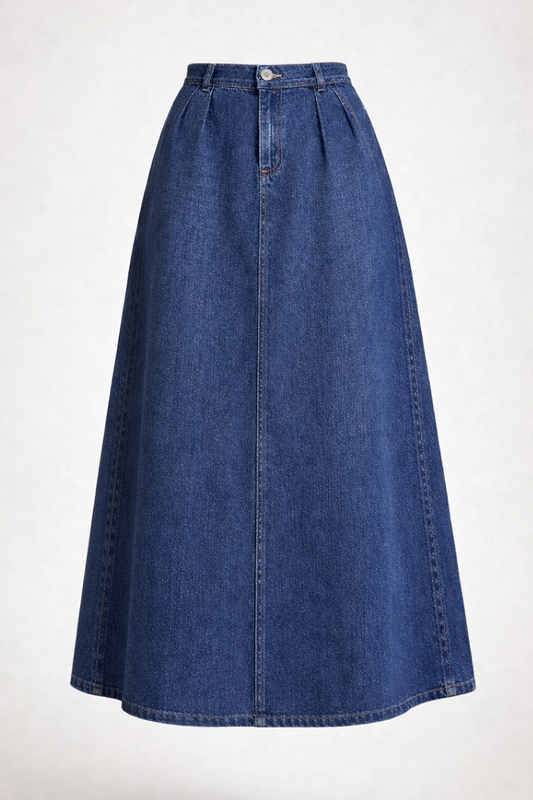 تنورة جينز مطوية