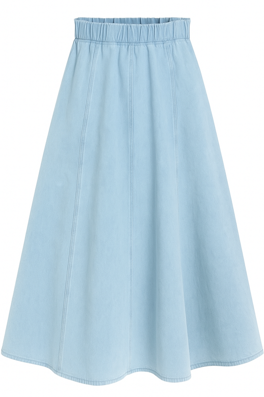 Sky blue cloche jeans skirt
