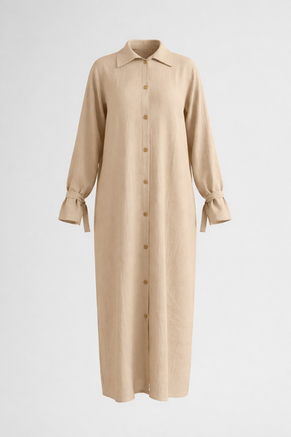 Long Linen Shirt Dress | قميص كتان طويل
