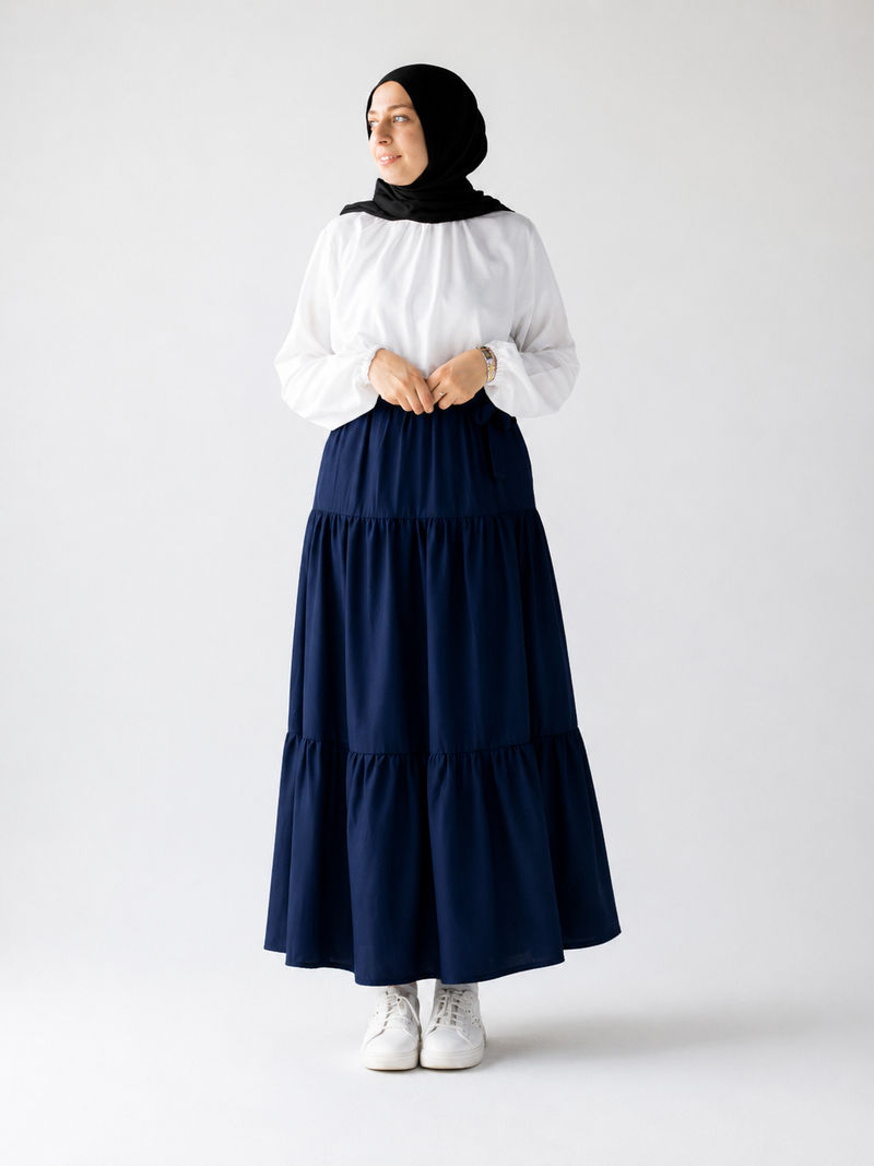 Navy Skirt Roles | جيبة أدوار كحلي