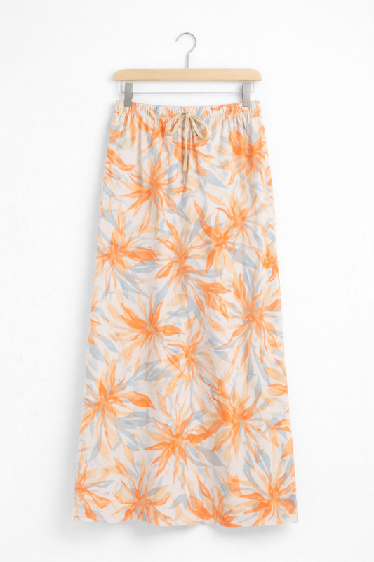 Orange Satin silk skirt