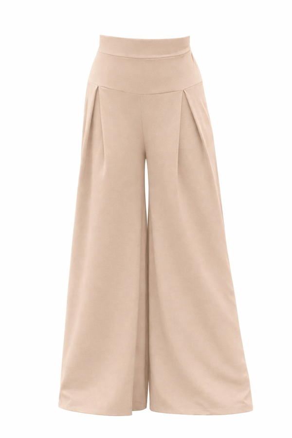 Wide-Leg Maxi Pants | بنطلون واسع بكسرات