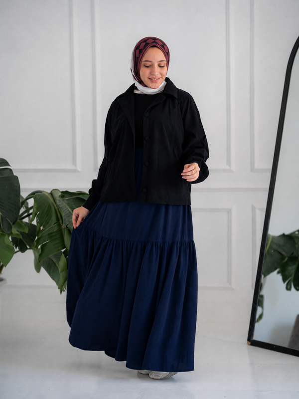 One role navy skirt
