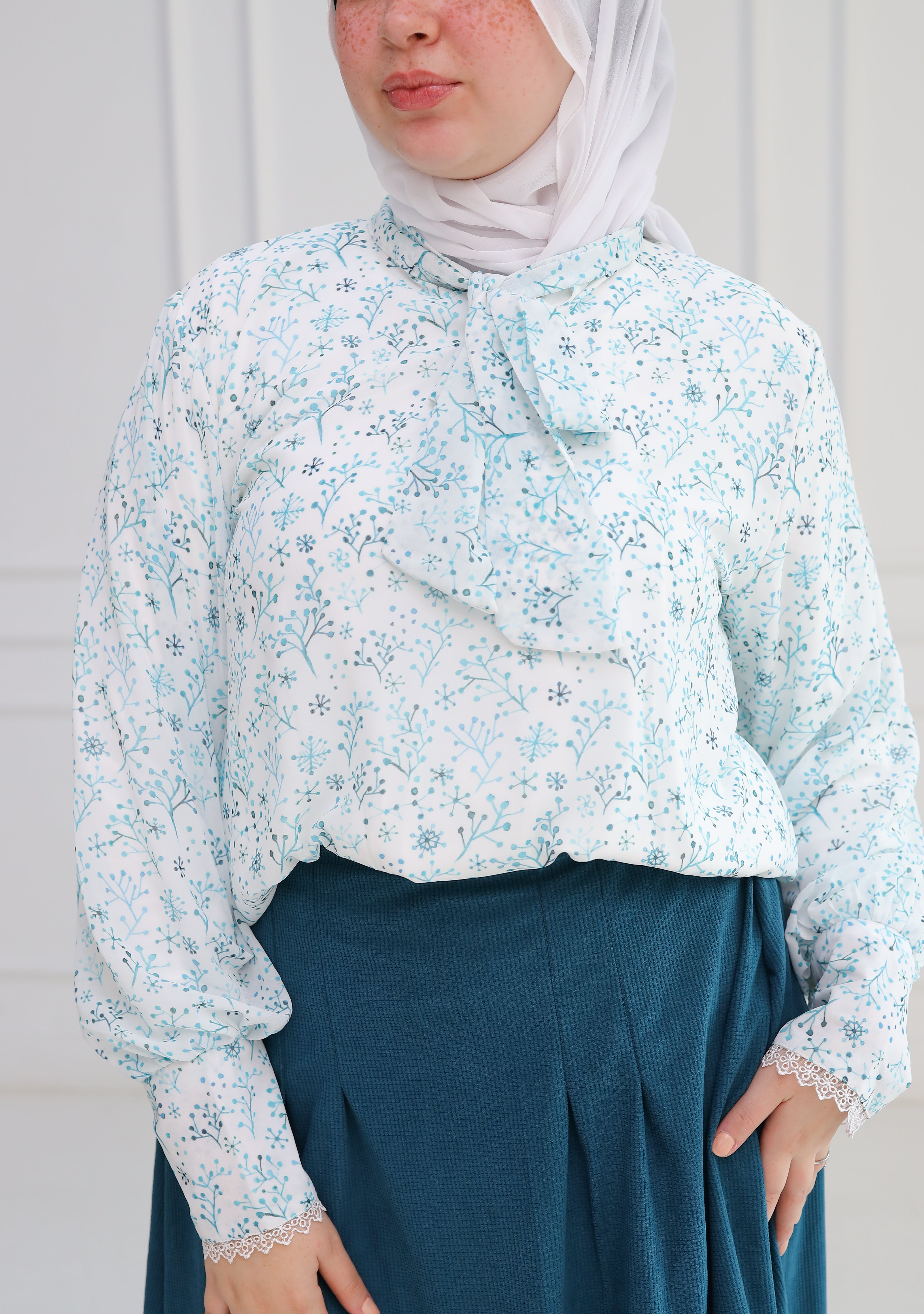 Petrol Floral Blouse