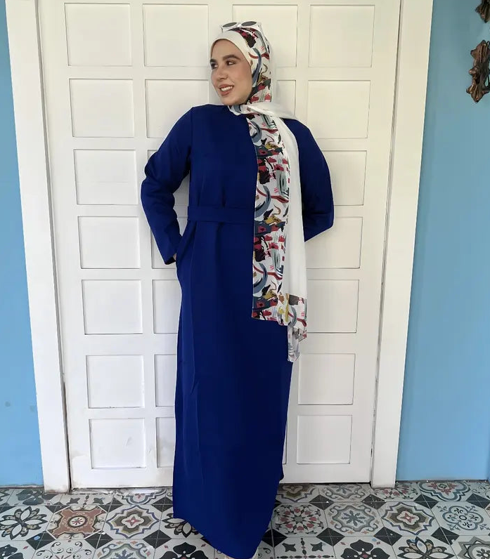Royal Blue Basic Dress | فستان بيسك أزرق ملكي