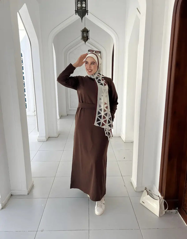 Brown Basic Dress | فستان بيزك بني