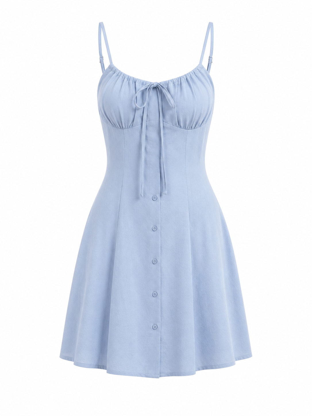 فستان بيتي قطن سماوي بحمالات | Sky Blue Cotton Cami Home Dress